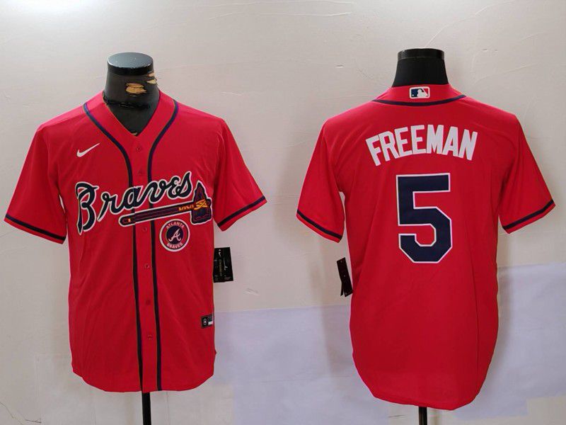 Men Atlanta Braves #5 Freeman Red Game 2024 Nike MLB Jersey style 2->atlanta braves->MLB Jersey